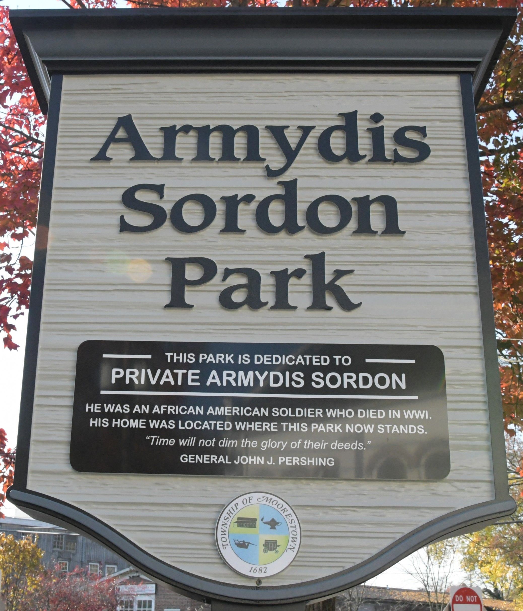 Armydis Sordin Park sign